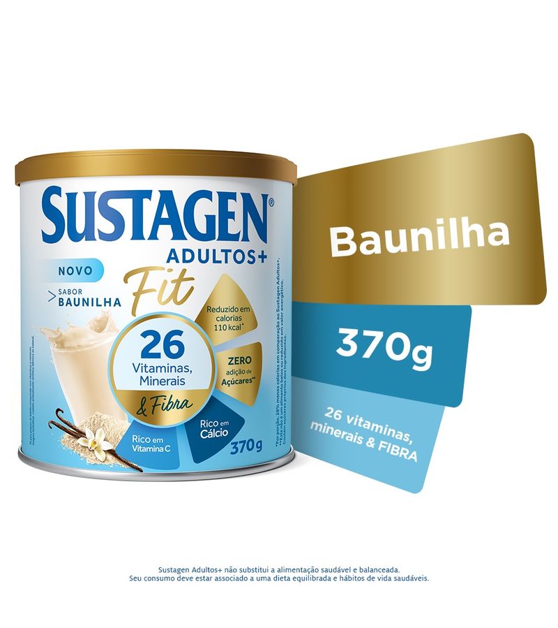 Complemento-Alimentar-Sustagen-Adultos--Fit-Sabor-Baunilha---Lata-370g