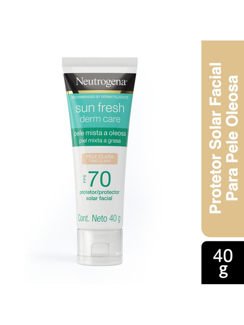 Neutrogena-Sun-Fresh-Derm-Care-Protetor-Solar-40-Gramas-Fps70-Facial--Pele-Clara-Mista-A-Oleosa