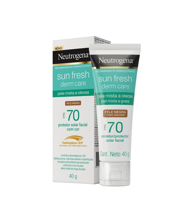 Protetor-Solar-Facial-Neutrogena-Sun-Fresh-Derm-Care-Fps70-40g-Pele--Negra-Mista-A-Oleosa