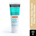 Protetor Solar Facial Neutrogena Sun Fresh Derm Care Fps70 40g Pele  Negra Mista A Oleosa