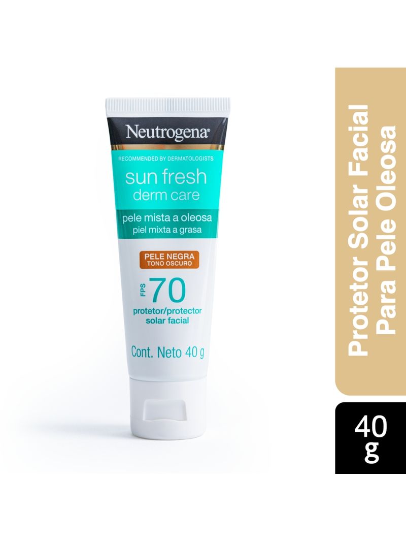 Protetor-Solar-Facial-Neutrogena-Sun-Fresh-Derm-Care-Fps70-40g-Pele--Negra-Mista-A-Oleosa