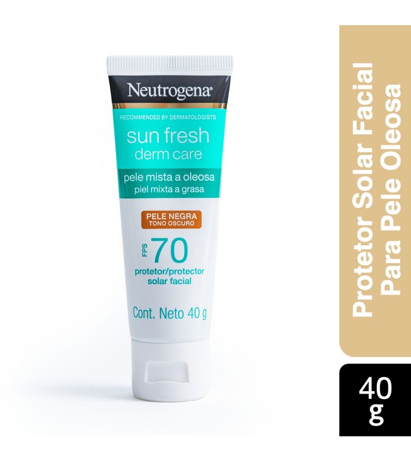 Protetor-Solar-Facial-Neutrogena-Sun-Fresh-Derm-Care-Fps70-40g-Pele--Negra-Mista-A-Oleosa