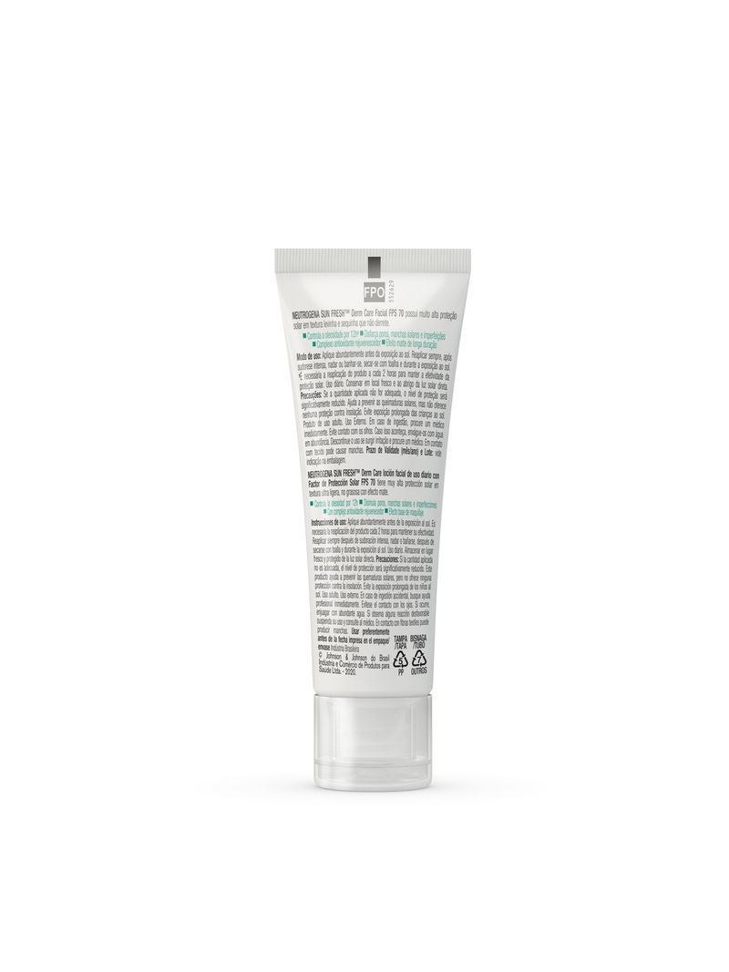 Protetor-Solar-Facial-Neutrogena-Sun-Fresh-Derm-Care-Fps70-40g-Pele--Negra-Mista-A-Oleosa