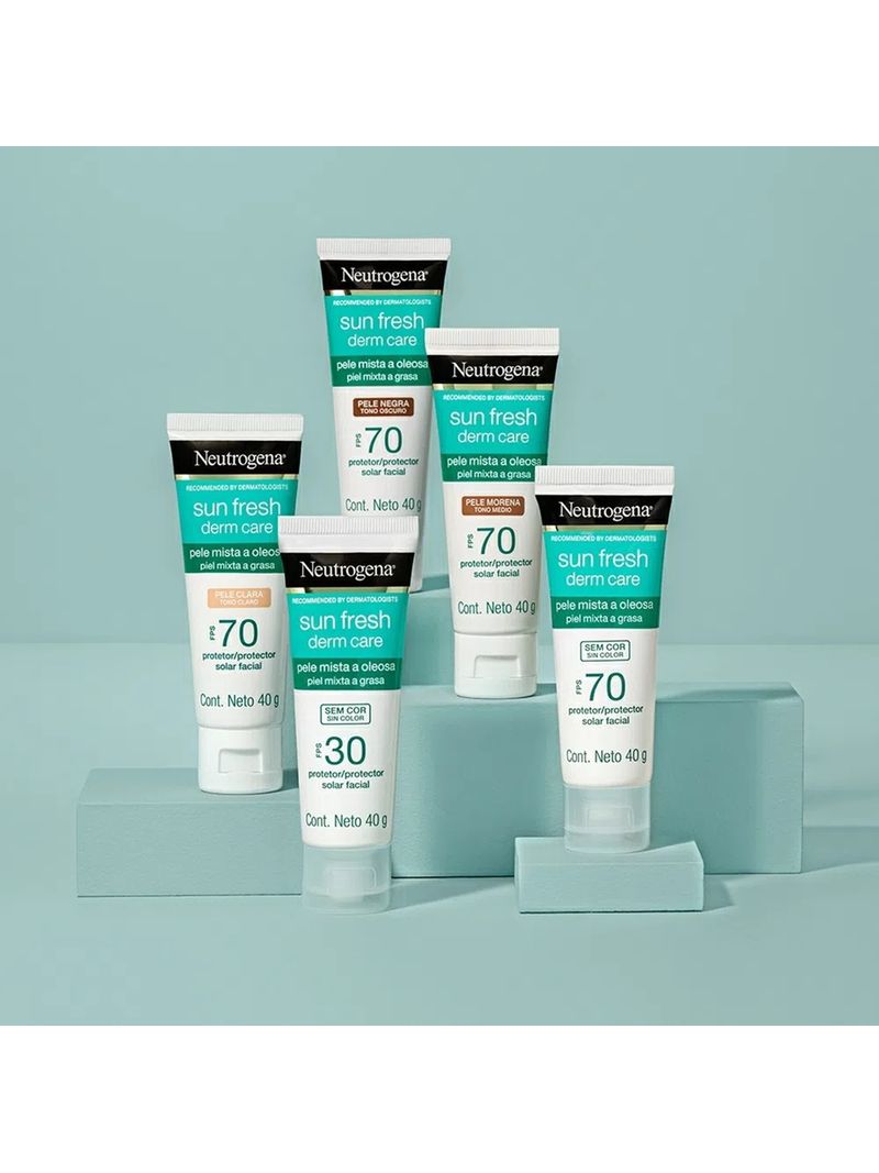 Protetor-Solar-Facial-Neutrogena-Sun-Fresh-Derm-Care-Fps70-40g-Pele--Negra-Mista-A-Oleosa