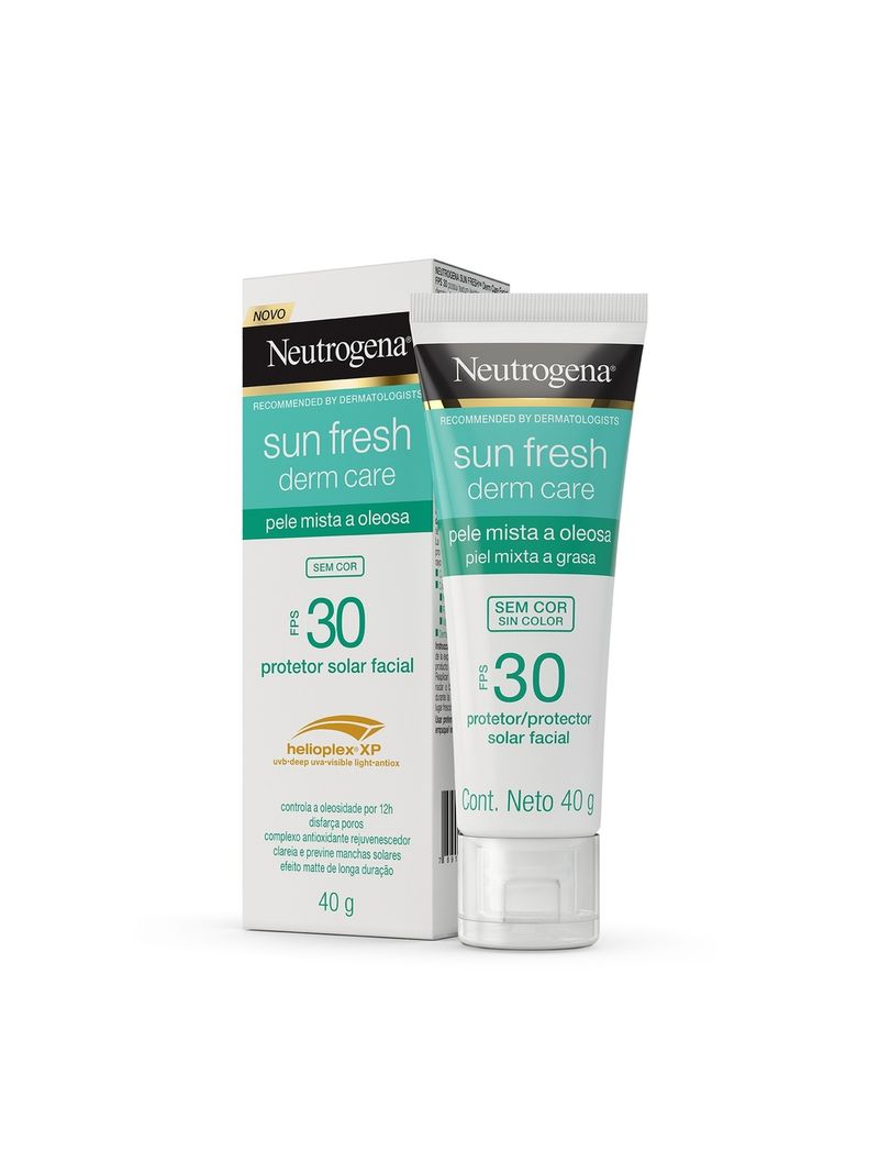 Protetor-Solar-Facial-Neutrogena-Sun-Fresh-Derm-Care-Fps30-40g-Sem-Cor--Pele-Mista-A-Oleosa