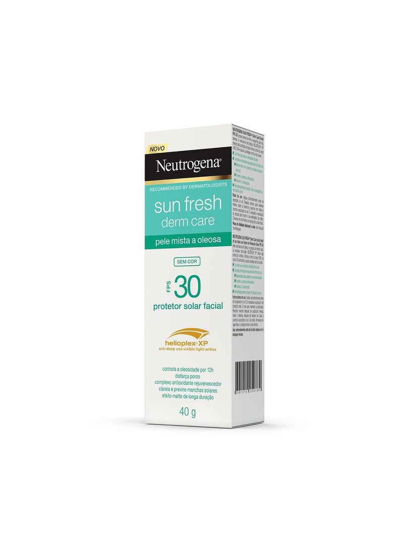 Protetor-Solar-Facial-Neutrogena-Sun-Fresh-Derm-Care-Fps30-40g-Sem-Cor--Pele-Mista-A-Oleosa