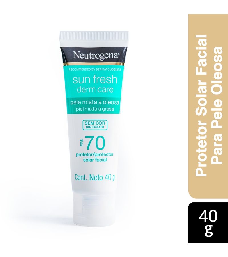 Protetor-Solar-Facial-Neutrogena-Sun-Fresh-Derm-Care-Fps70-40g-Sem-Cor--Pele-Mista-A-Oleosa