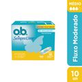 Absorvente O.b. Interno Medio Leve 10 Pague 8 Unidades