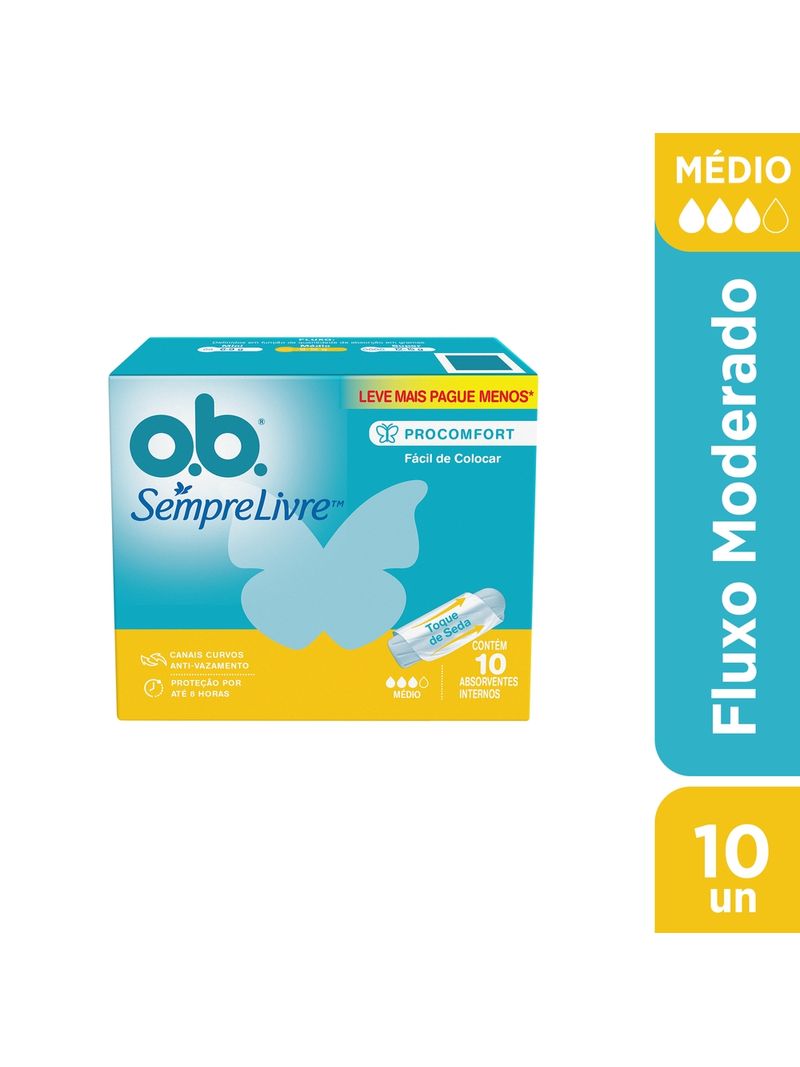 Absorvente-O.b.-Interno-Medio-Leve-10-Pague-8-Unidades