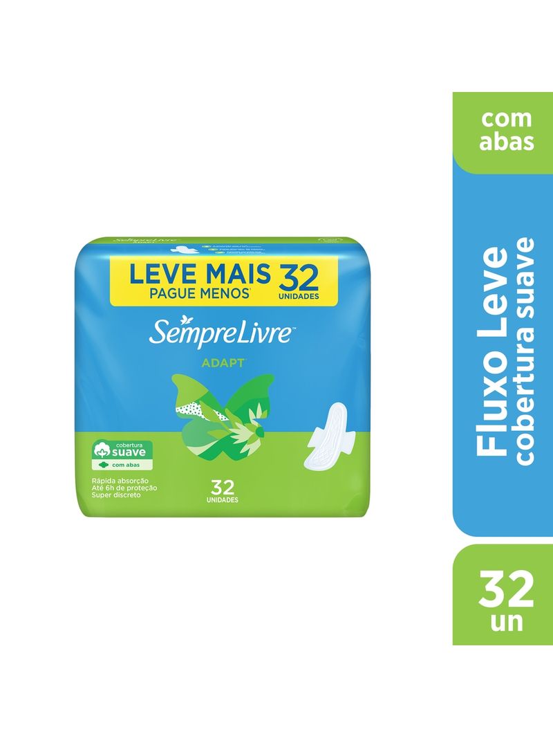 Absorvente-Sempre-Livre-Adapt-Com-32-Leve---Pague---Suave-Com-Abas--Especial