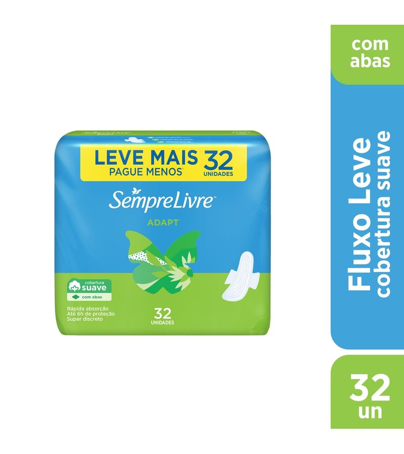 Absorvente-Sempre-Livre-Adapt-Com-32-Leve---Pague---Suave-Com-Abas--Especial