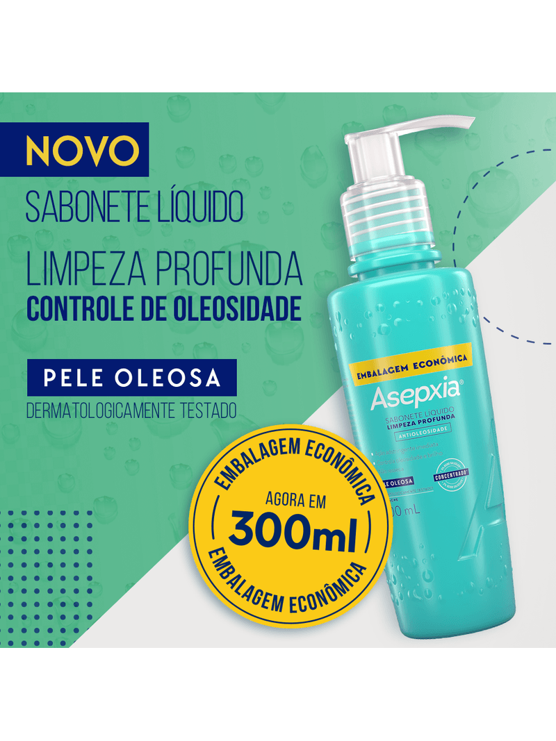 Sabonete-Asepxia-Liquido-Limpeza-Profunda-300ml-Antioleosidade-Pele--Oleosa-Especial
