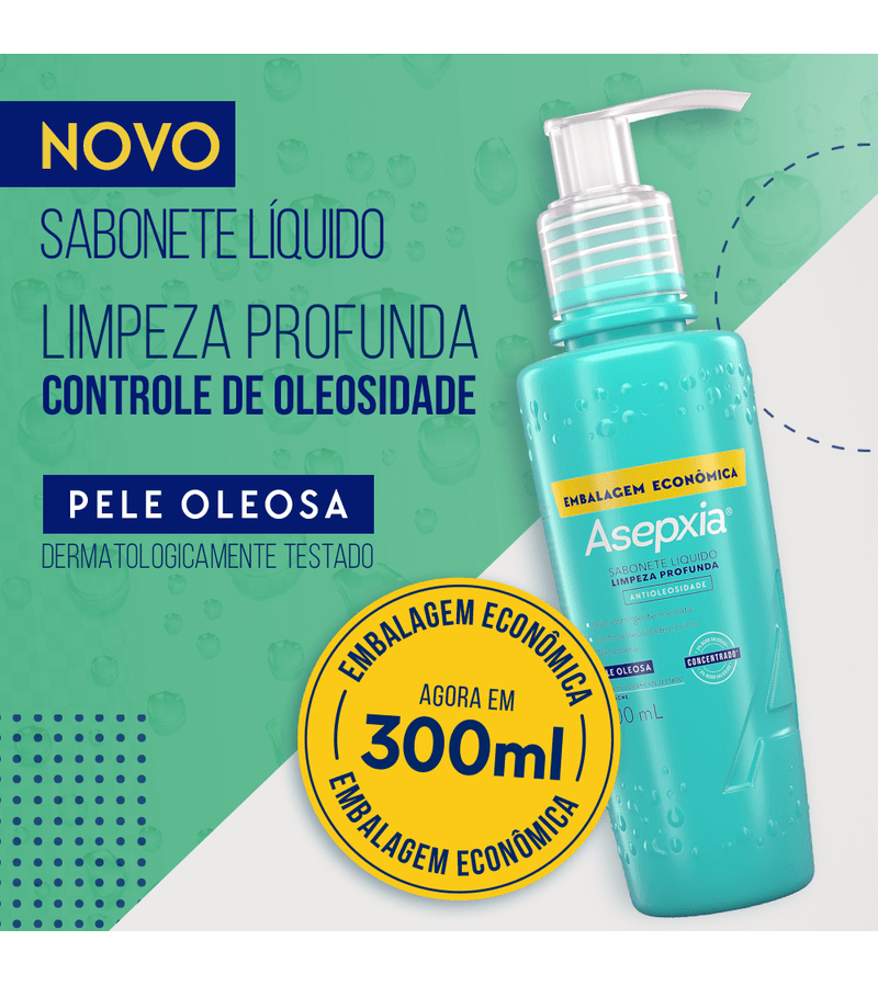 Sabonete-Asepxia-Liquido-Limpeza-Profunda-300ml-Antioleosidade-Pele--Oleosa-Especial