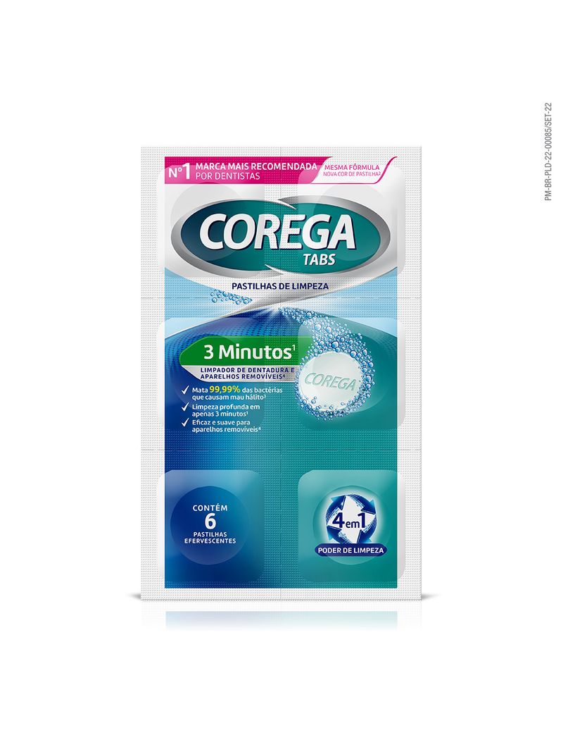Limpador-De-Dentatura-E-Aparelhos-Removiveis-Corega-Tabs-Com-6-Pastilhas--Efervescentes-3-Minutos