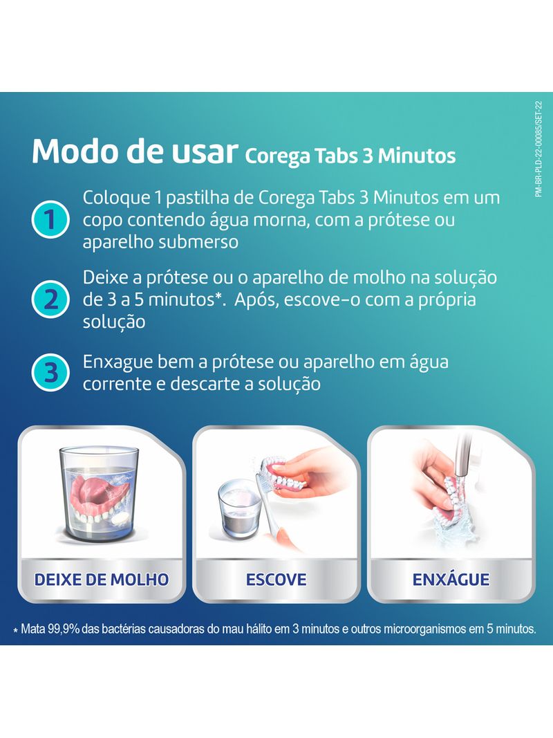 Limpador-De-Dentatura-E-Aparelhos-Removiveis-Corega-Tabs-Com-6-Pastilhas--Efervescentes-3-Minutos