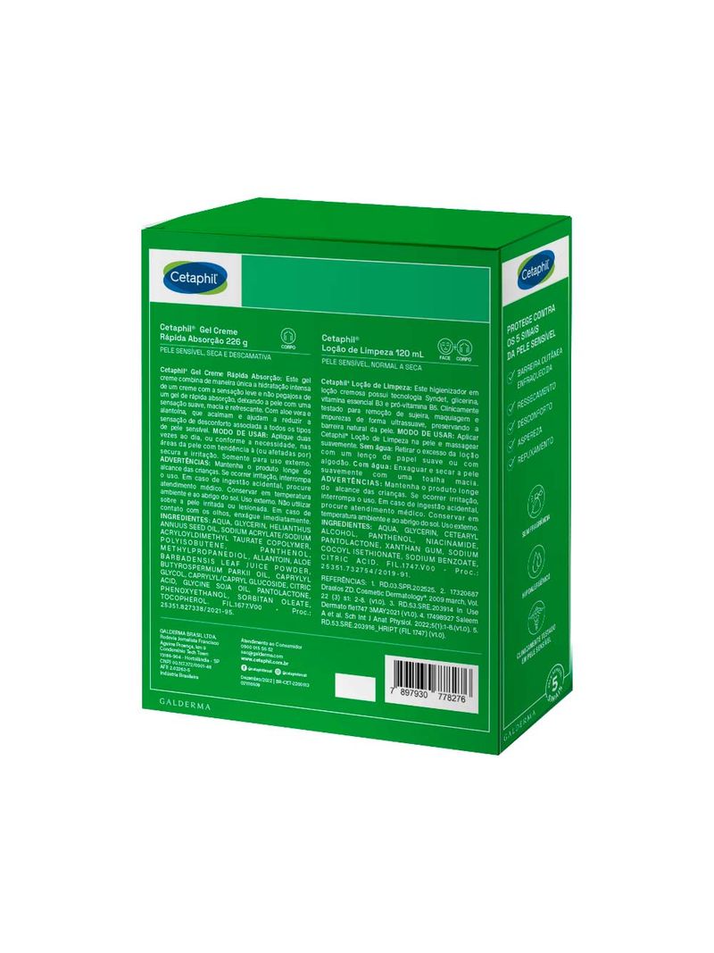 Hidratante-Cetaphil-226gr-Gel-Creme-Rapida-Absorcao--120ml-Locao--De--Limpeza-Promocional