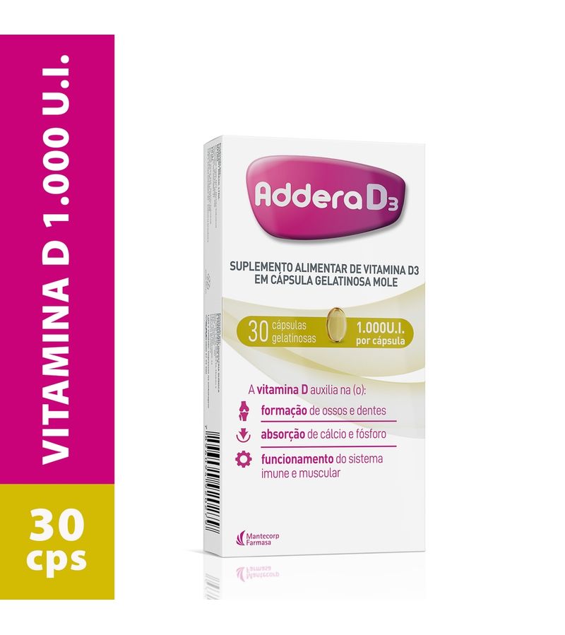 Addera-D3-1000ui-Com-30-Capsulas-Gelatinosas
