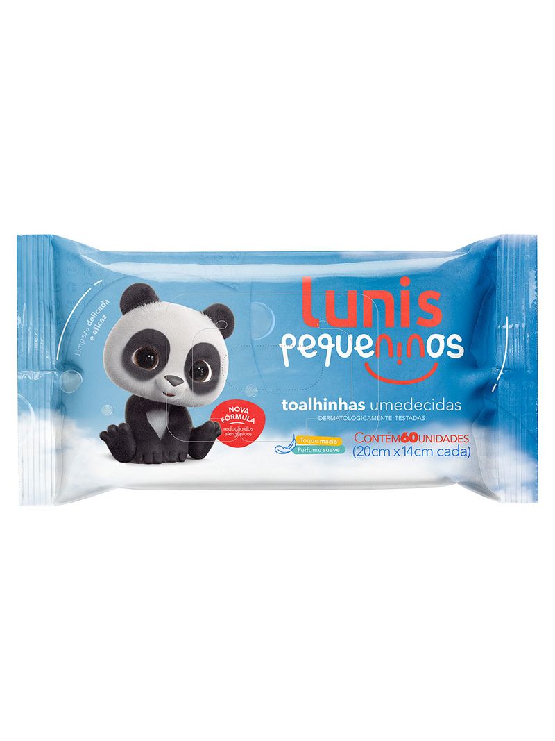 Toalhinhas-Umedecidas-Lunis-Pequeninos-Com-60-Unidades