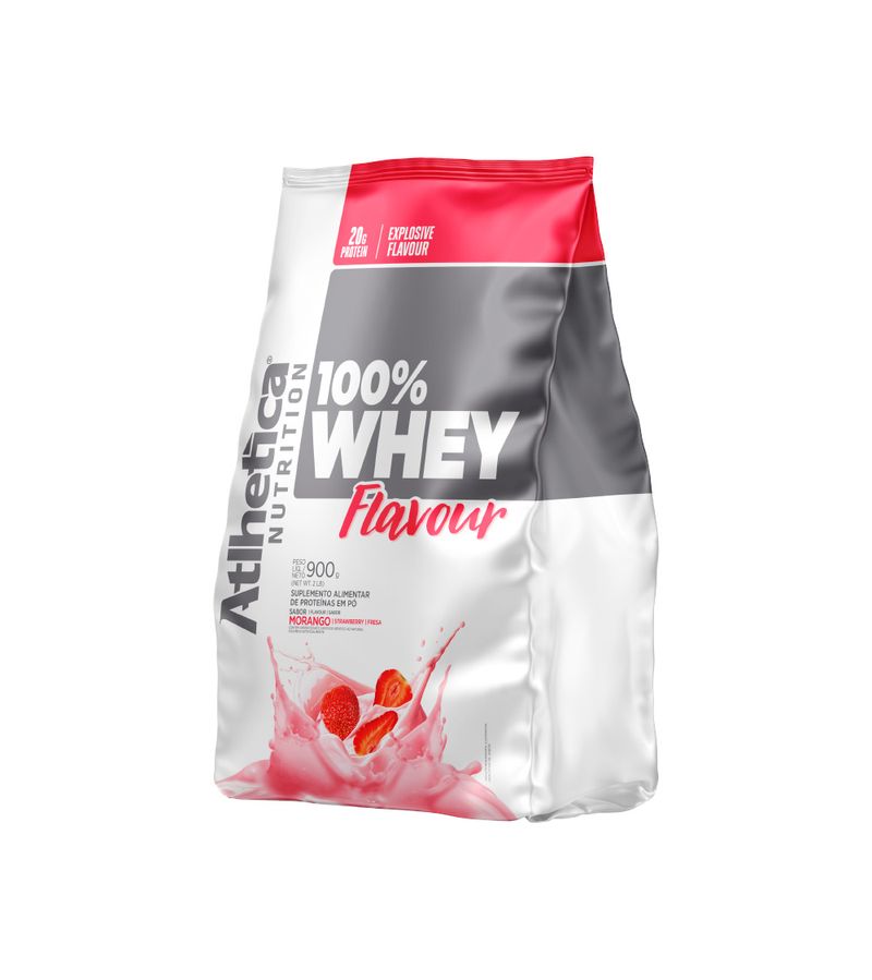 Suplemento-Atlhletica-100--Whey-Flavour-900gr-Morango