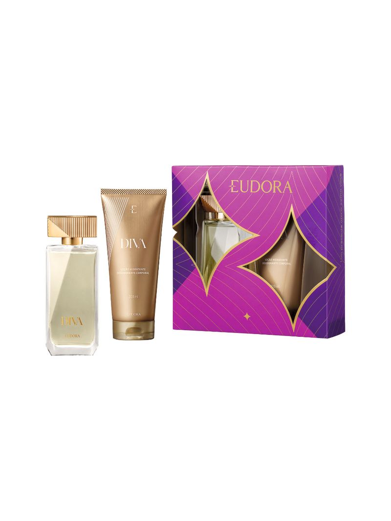 Deo-Colonia-Feminina-Eudora-100ml-200ml-Locao-Hidratante-Diva