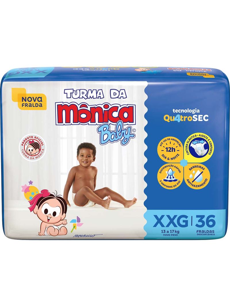 Fralda-Turma-Da-Monica-Baby-Com-36-Tamanho-Xxg