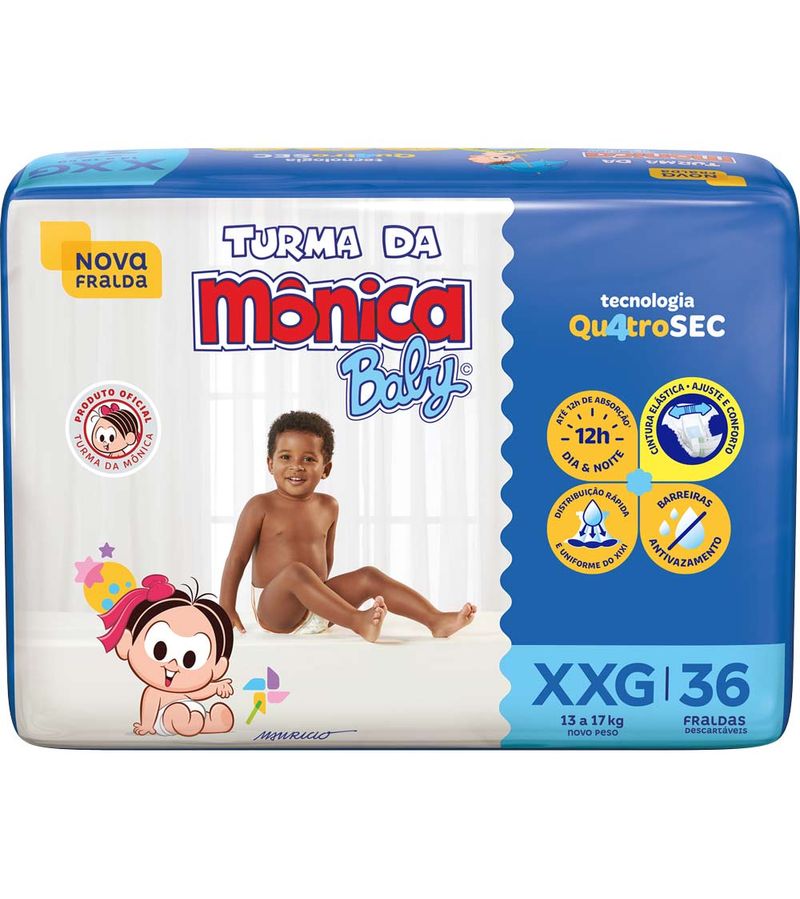 Fralda-Turma-Da-Monica-Baby-Com-36-Tamanho-Xxg