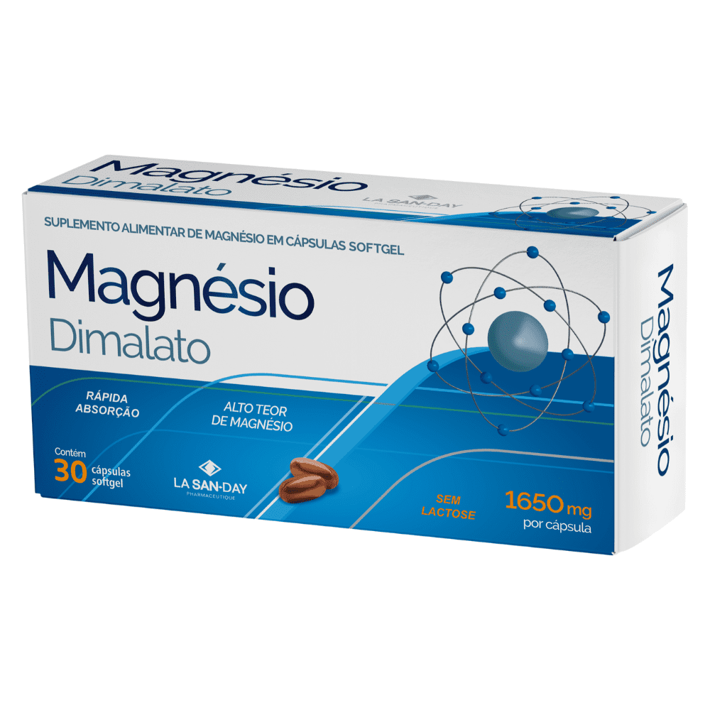 Encontraproduto.com.br - Magnesio Dimalato Lasanday Com 30 Capsulas 1650mg
