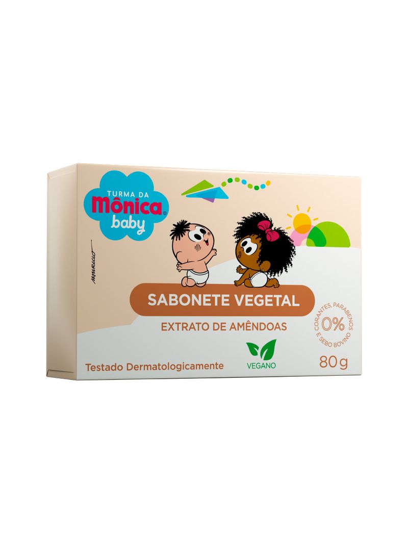 Sabonete-Turma-Da-Monica-Baby-Barra-80gr-Extrato-De-Amendoas
