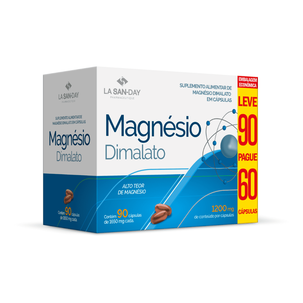 Encontraproduto.com.br - Magnesio Dimalato Lasanday Leve 90 Pague 60 Capsulas