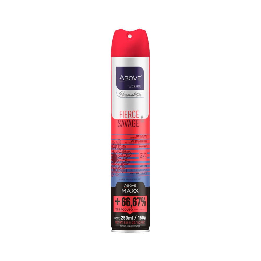 Desodorante Aerosol Above Women Personalities Firce & Savage 250Ml