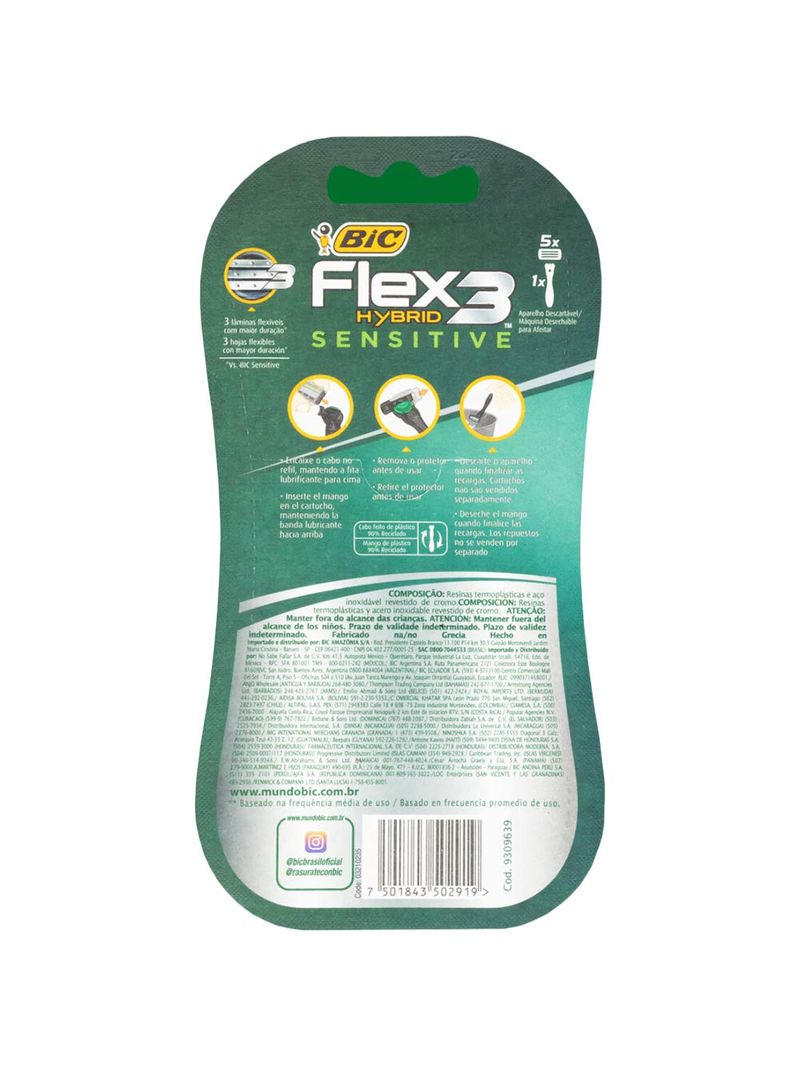 Aparelho--lamina-Bic-Flex3-Com-1-5-Hybrid-Sensitive