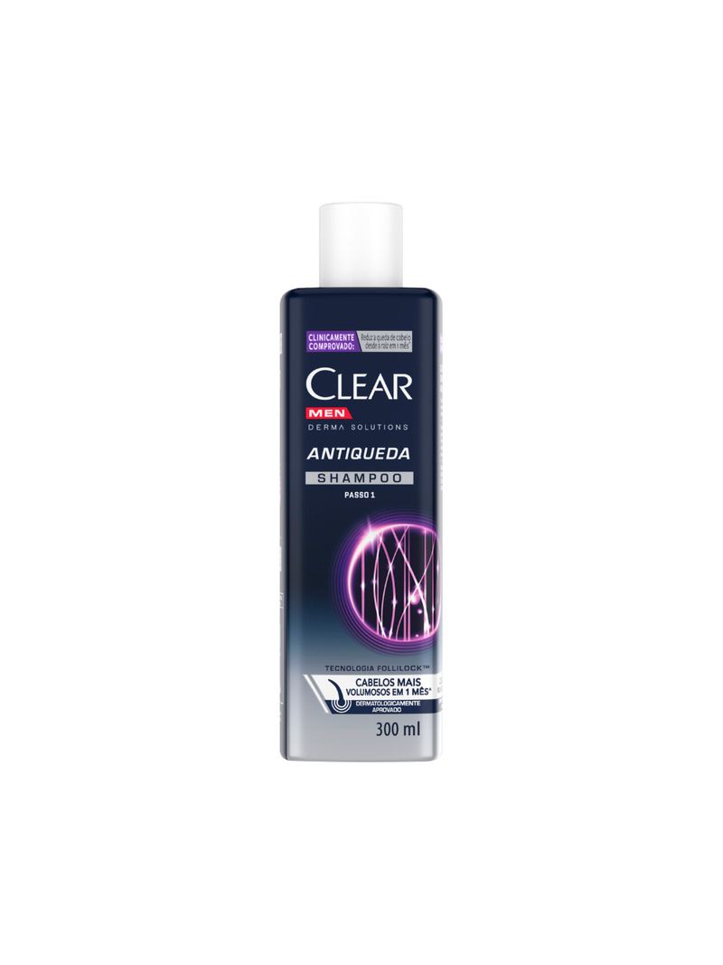 Shampoo-Clear-Men-Derma-Solutions-Antiqueda-300ml-Passo-1