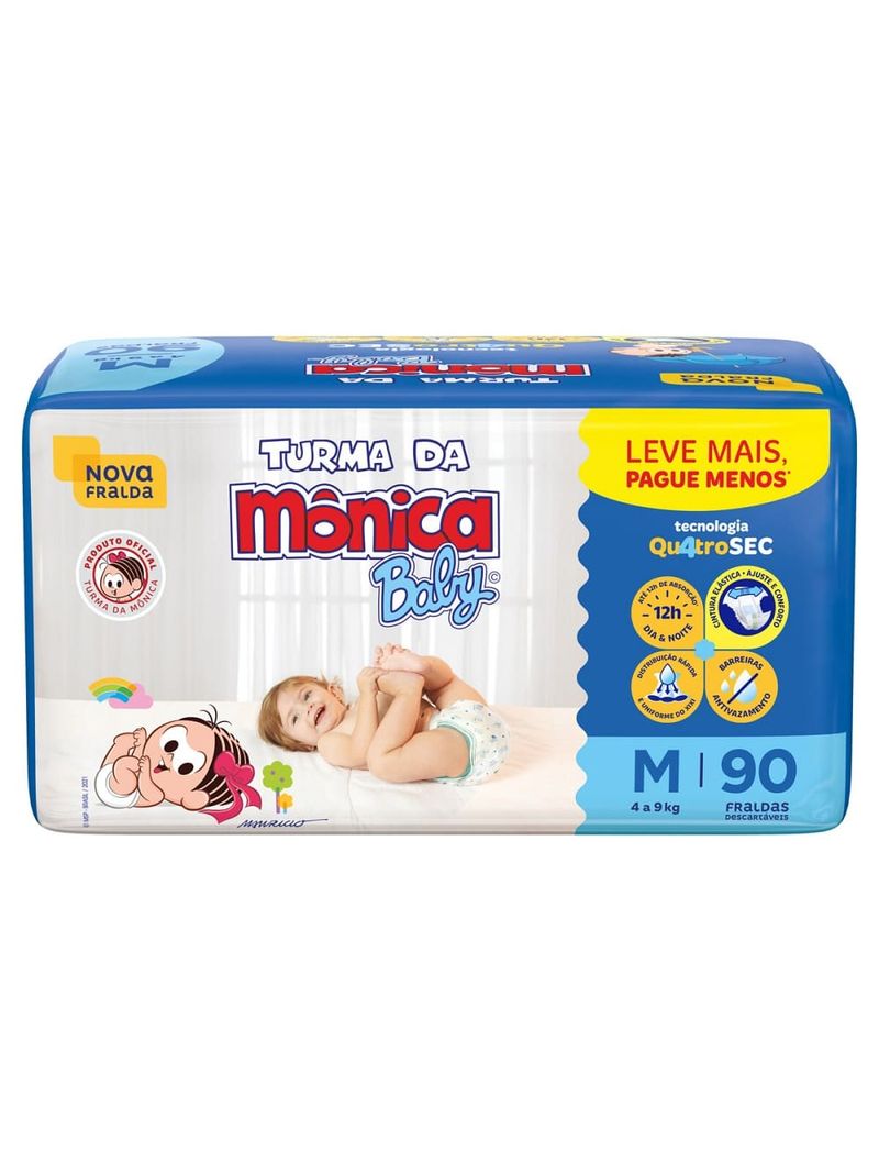 Fralda-Turma-Monica-Baby-Com-90-Leve---Pague---Tamanho-M-Especial