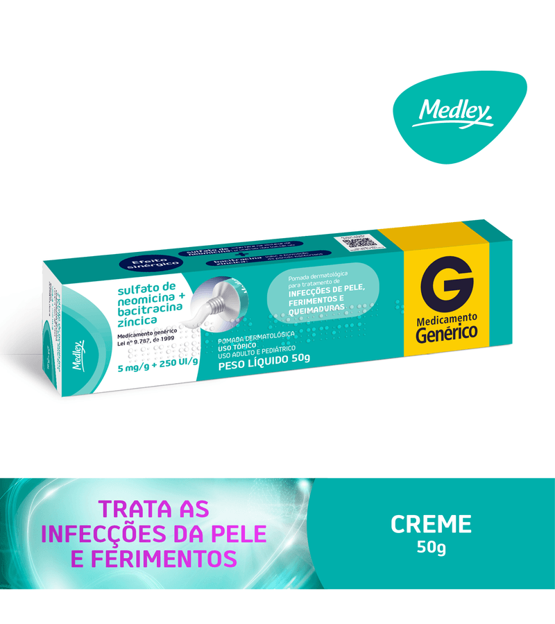 Neomicina---Bacitracina-Zincica-Medley-Pomada-50g