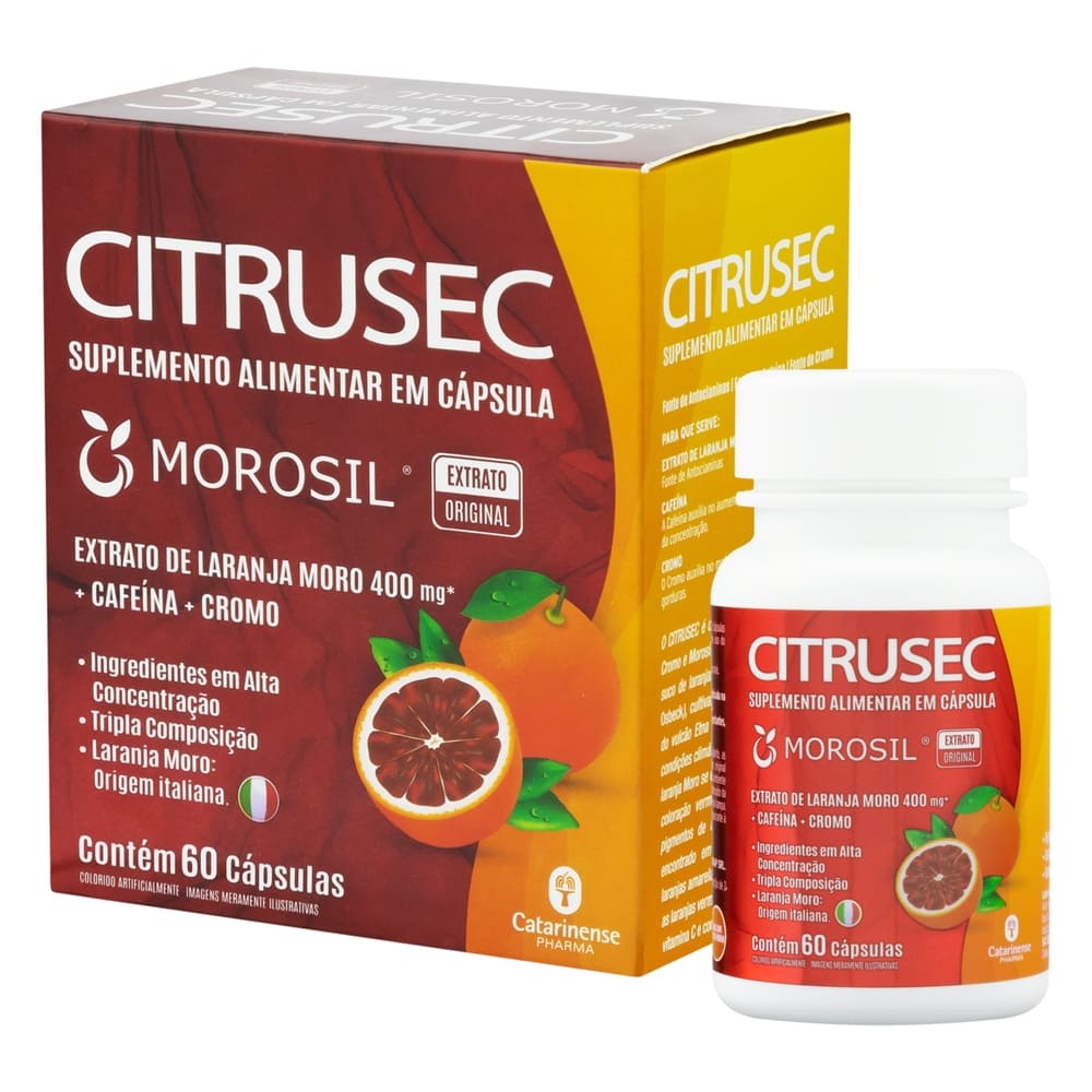 CITRUSEC - MOROSIL + CAFEINA + CROMO - 60 CAPSULAS - Preço Popular