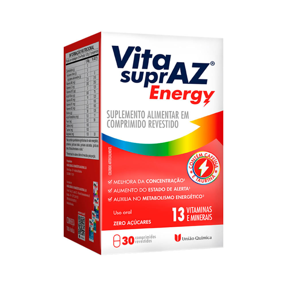 VITA SUPRAZ ENERGY COM 30 COMPRIMIDOS REVESTIDOS - Preço Popular