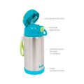 Copo Termico Parede Buba 400ml Com Canudo Azul