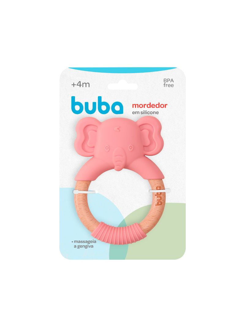 Mordedor-Buba-Silicone-Com-1-Elefante-Rosa