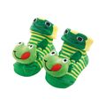 Meia Adoleta Bebe Com 1 Par Sapinho Verde
