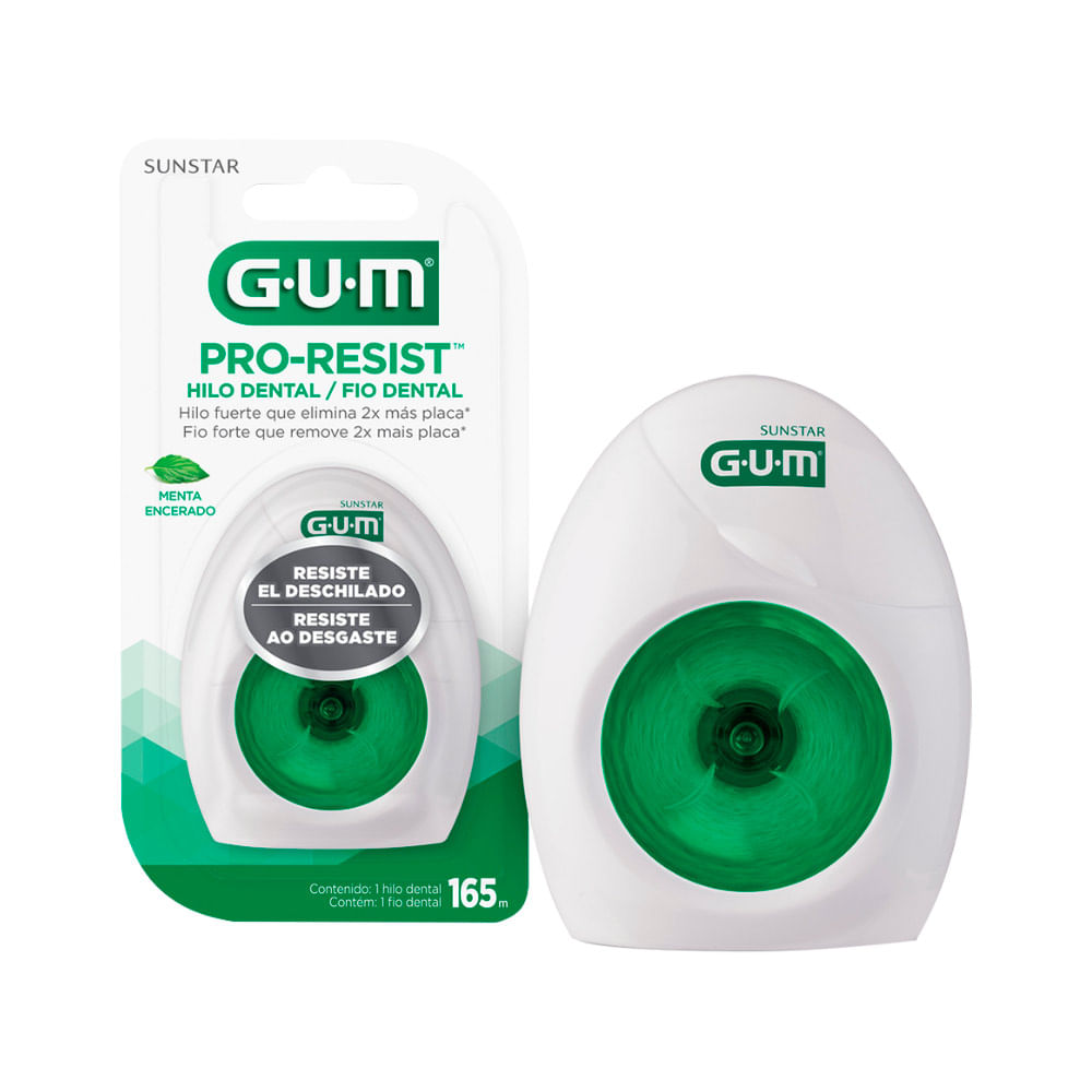 Fio Dental Gum Pro-Resist Menta Encerado 165m