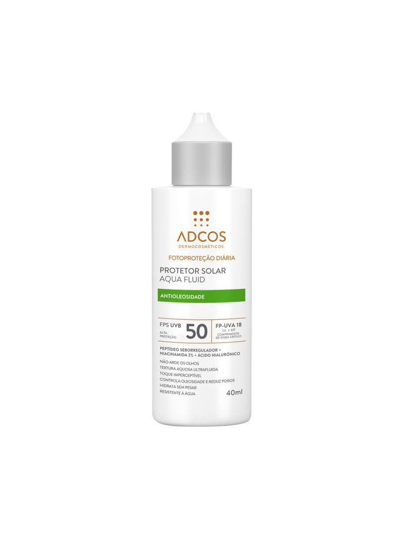 Protetor-Solar-Aqua-Fluid-Adcos-40ml-Fps50-Antioleosidade