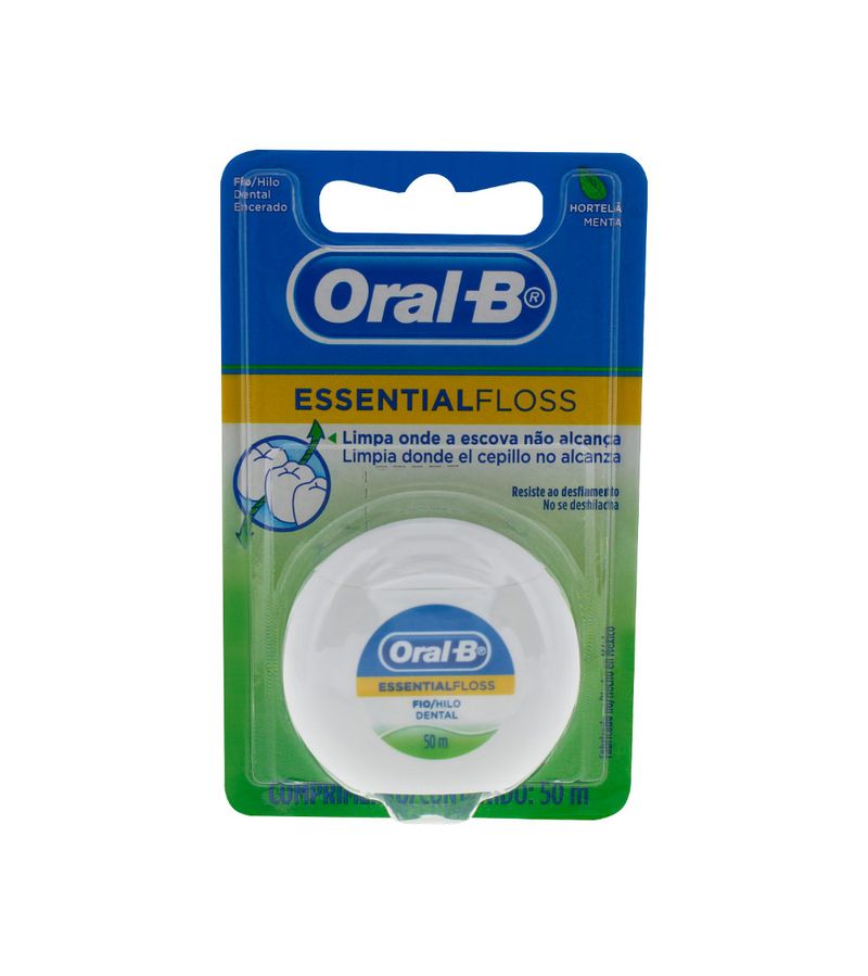 Fio Dental Oral B 50mt Essential Floss Menta - Preço Popular