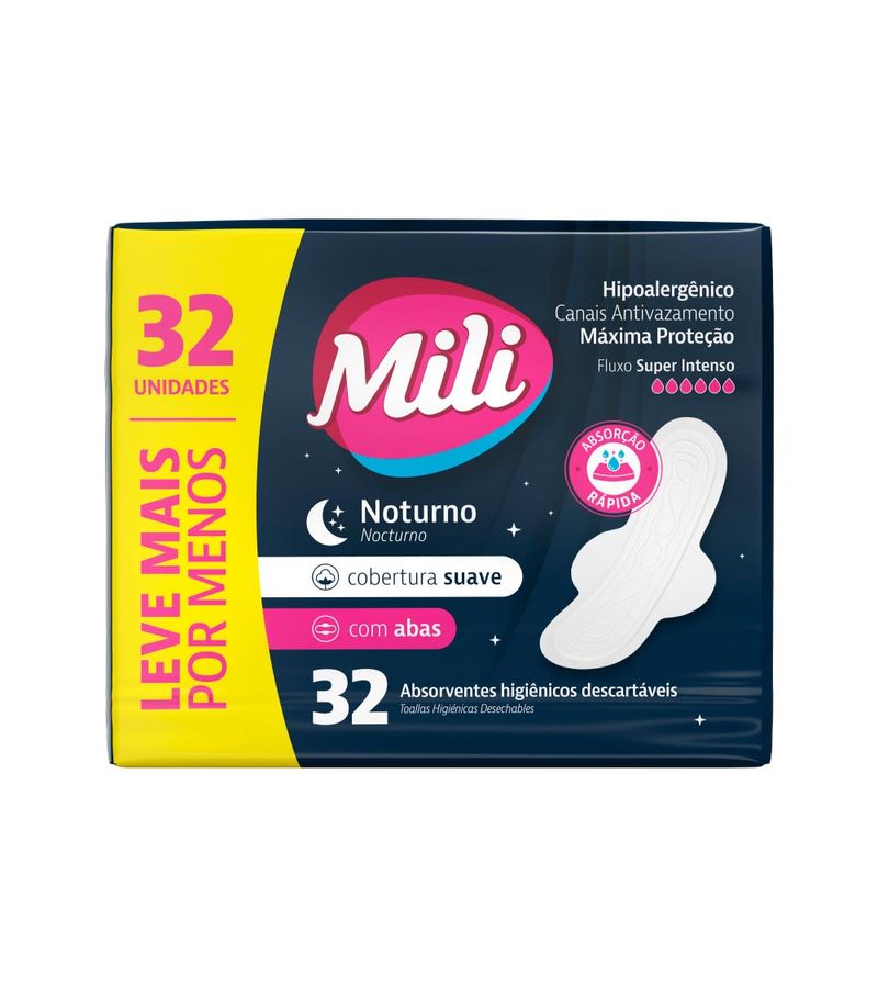 Absorvente-Mili-Noturno-Com-32-Leve--Pague--Suave-Com-Abas-Especial