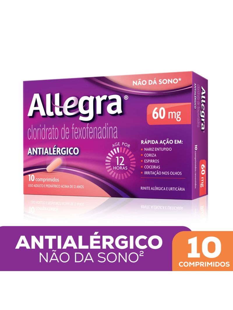 Antialergico-Allegra®-60mg-Com-10-Comprimidos