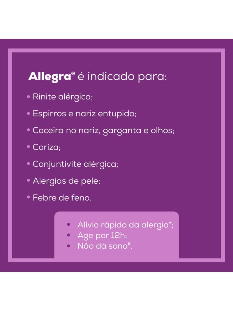 Antialergico-Allegra®-60mg-Com-10-Comprimidos