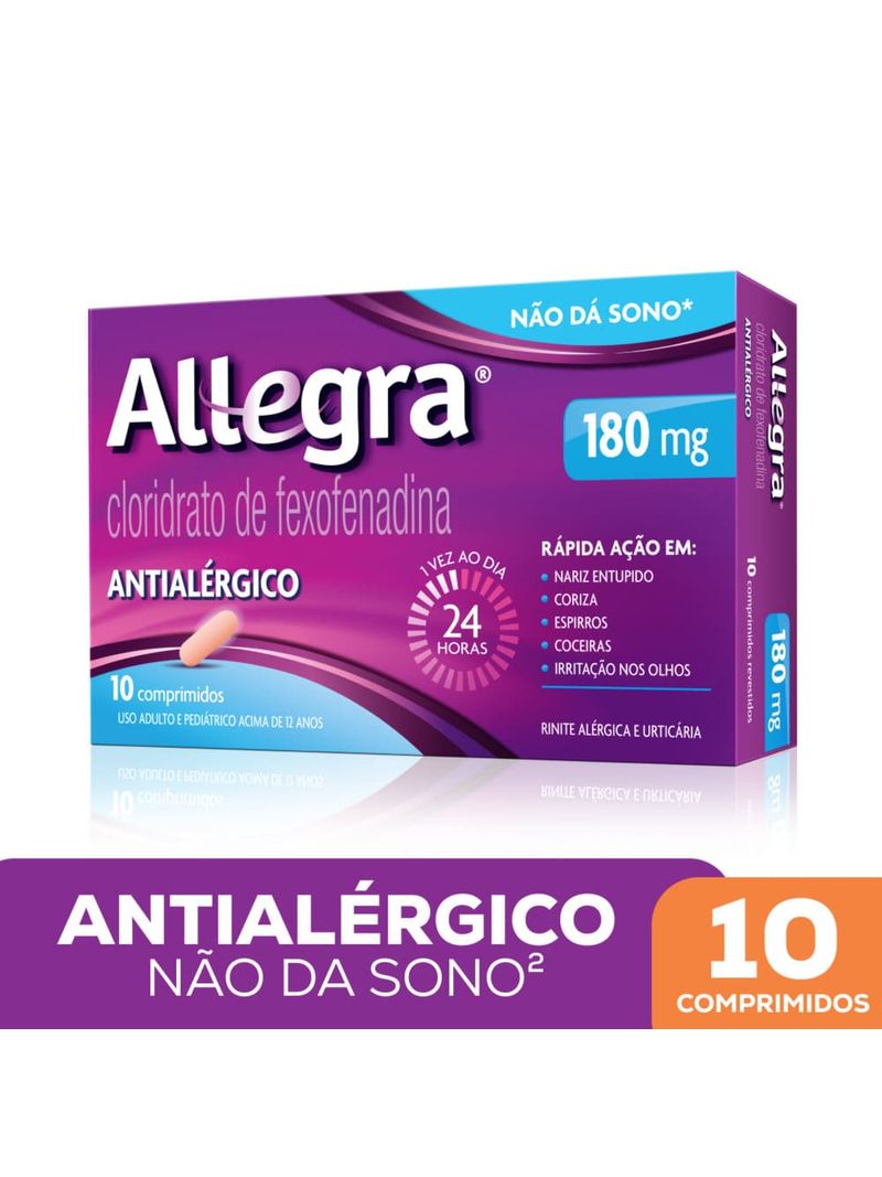 Antialergico-Allegra®-180mg-Com-10-Comprimidos