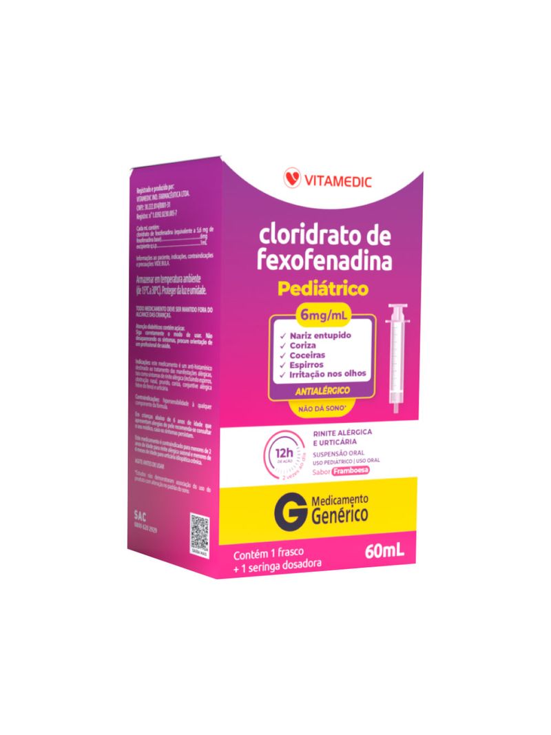 Fexofenadina-Vitamedic-60ml-Suspensao-Oral---Seringa-6mg-ml-Generico