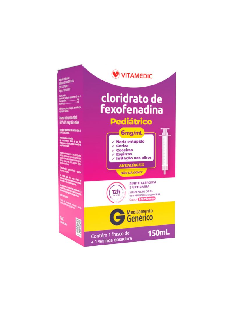 Fexofenadina-Vitamedic-150ml-Suspensao-Oral---Seringa-6mg-ml-Generico
