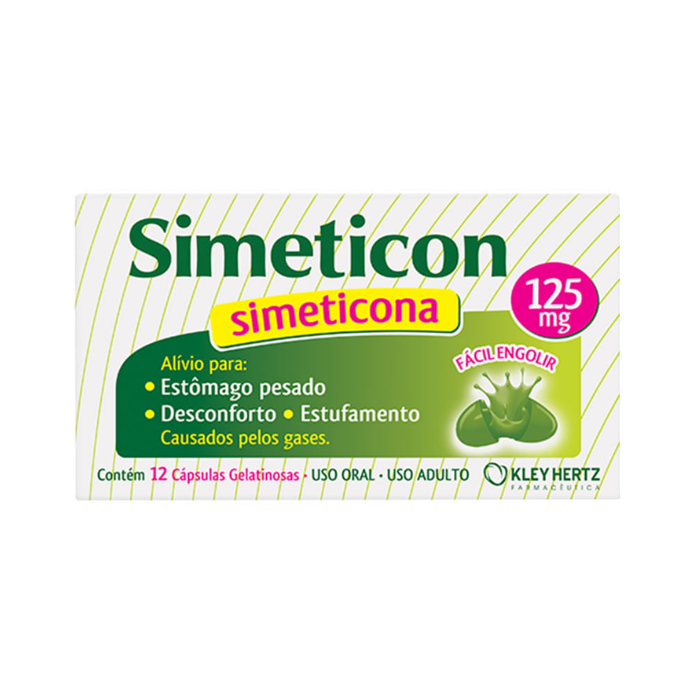 SIMETICON COM 12 CAPSULAS 125MG - Preço Popular