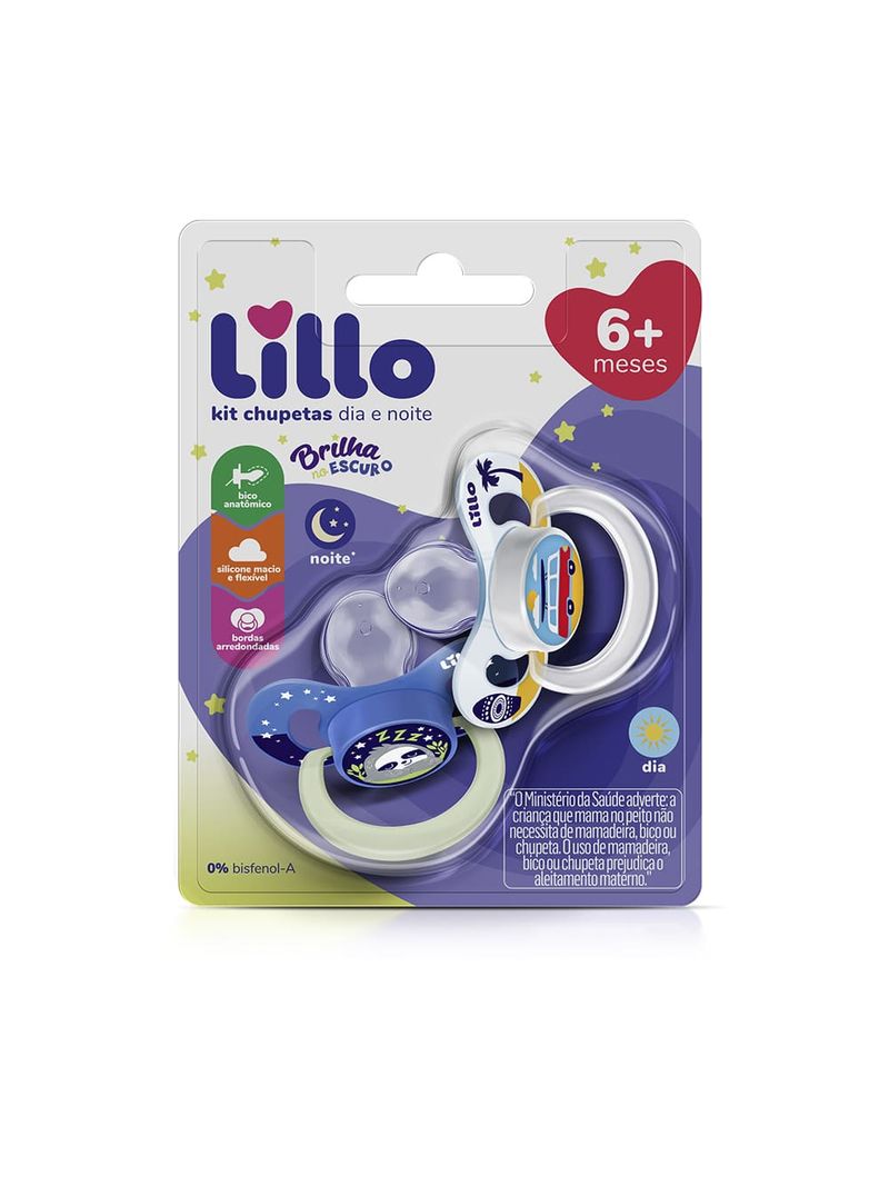 Chupeta-Lillo-Silicone-6-Meses-Azul-Com-2-Unidades-Bico-Silicone